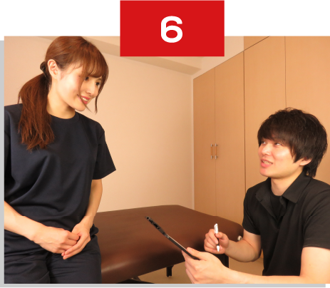 ストレッチ後チェック、フィードバック